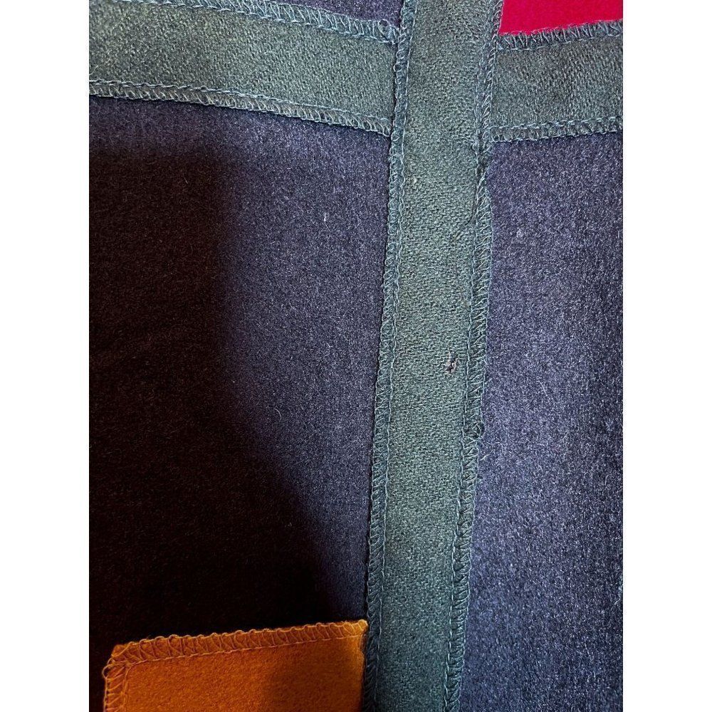 Vintage Retro Black Wool Colorblock Coat Funky - Picture 5 of 9
